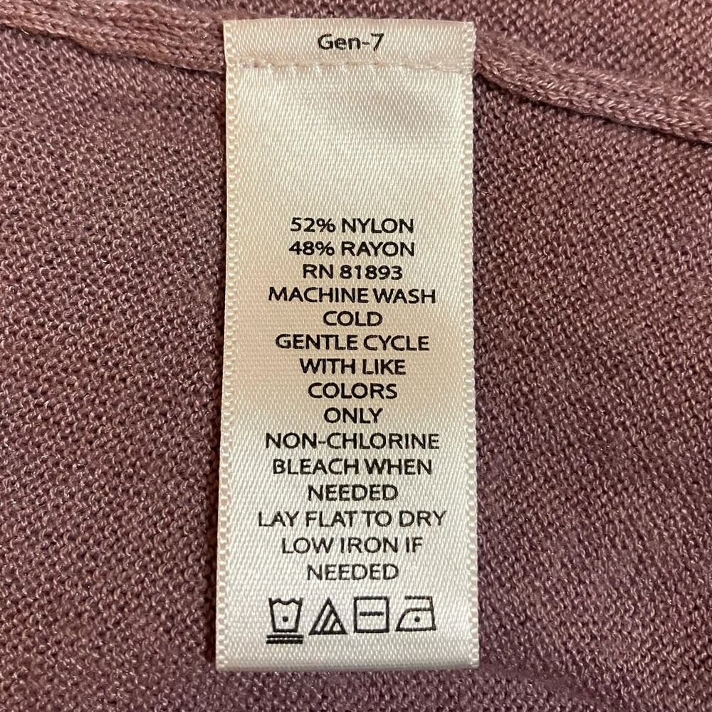 H by Halston Women's Lavender Long Length Stitch Detail Sweater Cardigan Size 2X - Picture 9 of 10